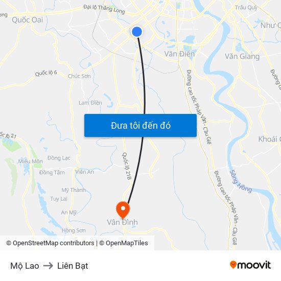 Mộ Lao to Liên Bạt map