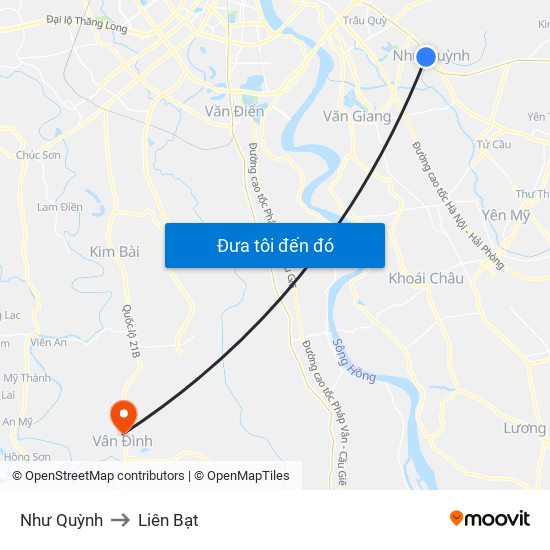 Như Quỳnh to Liên Bạt map