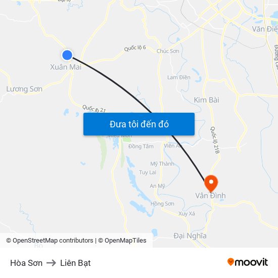 Hòa Sơn to Liên Bạt map