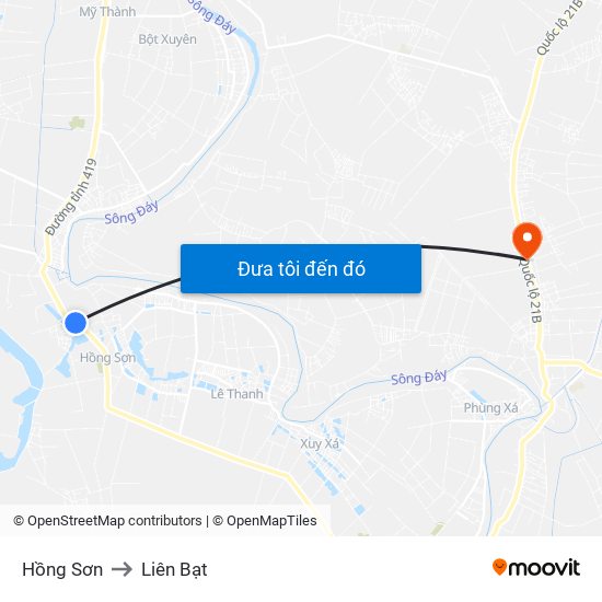 Hồng Sơn to Liên Bạt map