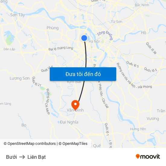 Bưởi to Liên Bạt map