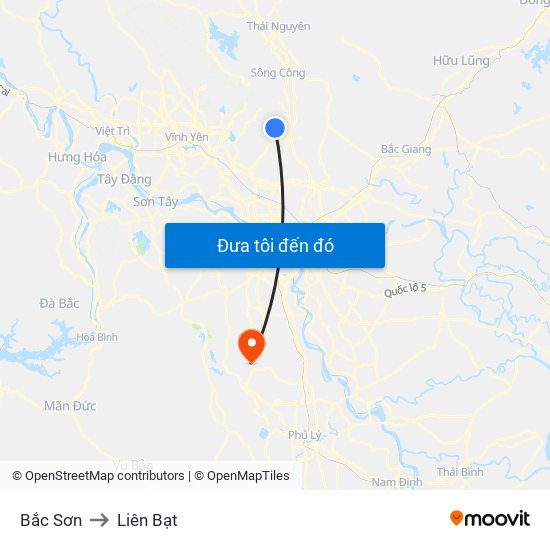 Bắc Sơn to Liên Bạt map