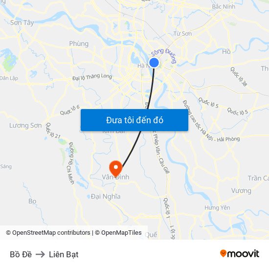 Bồ Đề to Liên Bạt map