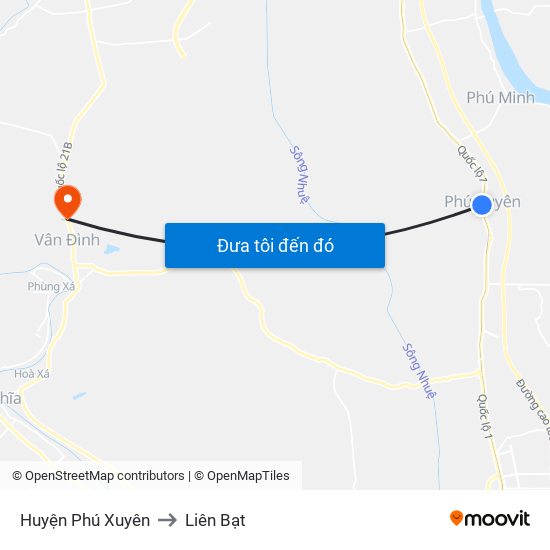 Huyện Phú Xuyên to Liên Bạt map
