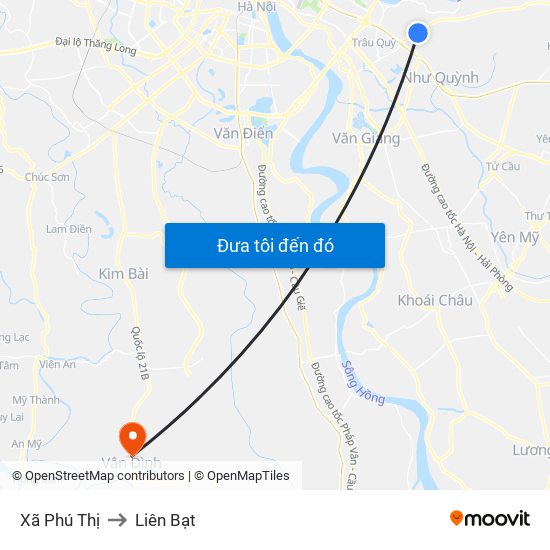 Xã Phú Thị to Liên Bạt map