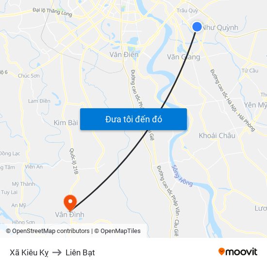 Xã Kiêu Kỵ to Liên Bạt map