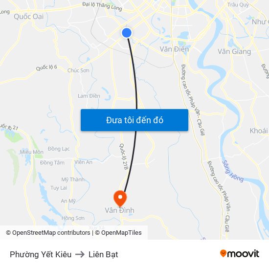 Phường Yết Kiêu to Liên Bạt map