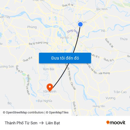 Thành Phố Từ Sơn to Liên Bạt map