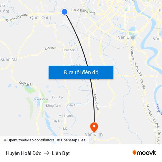 Huyện Hoài Đức to Liên Bạt map