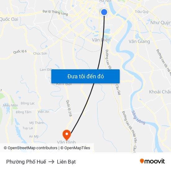 Phường Phố Huế to Liên Bạt map