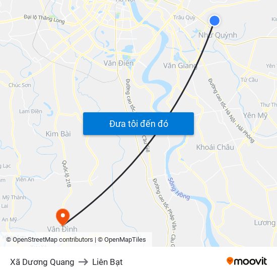 Xã Dương Quang to Liên Bạt map