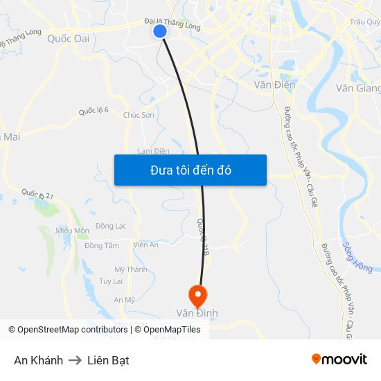An Khánh to Liên Bạt map