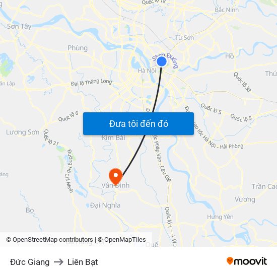 Đức Giang to Liên Bạt map