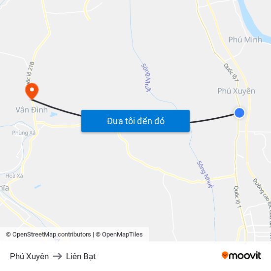 Phú Xuyên to Liên Bạt map