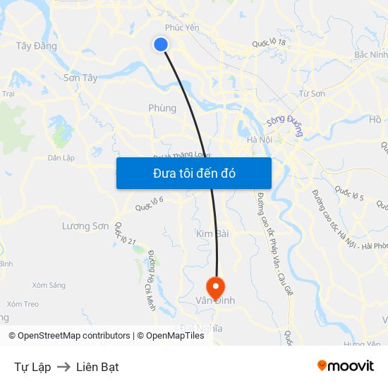 Tự Lập to Liên Bạt map