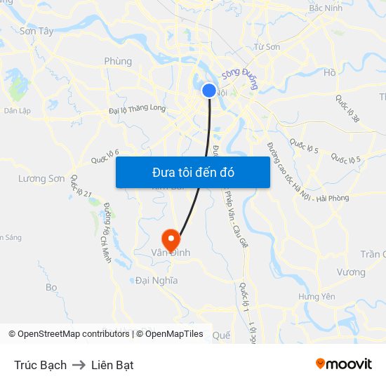 Trúc Bạch to Liên Bạt map