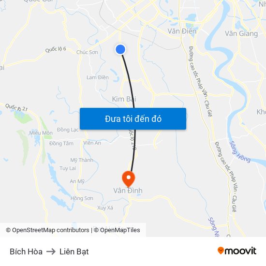 Bích Hòa to Liên Bạt map