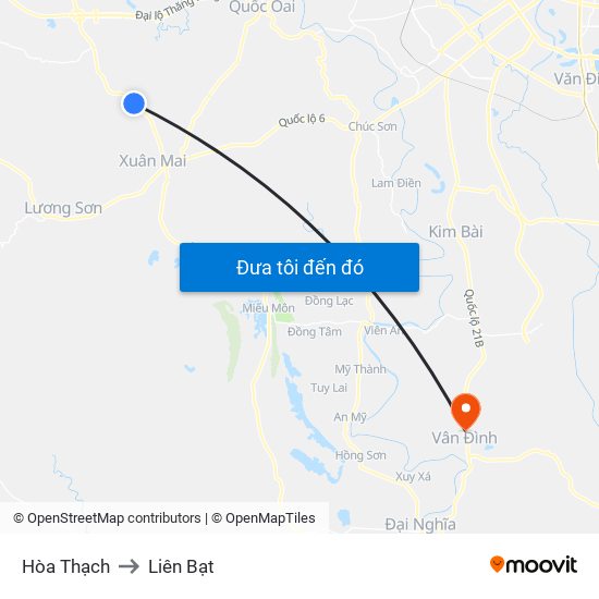 Hòa Thạch to Liên Bạt map
