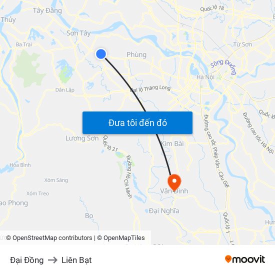 Đại Đồng to Liên Bạt map