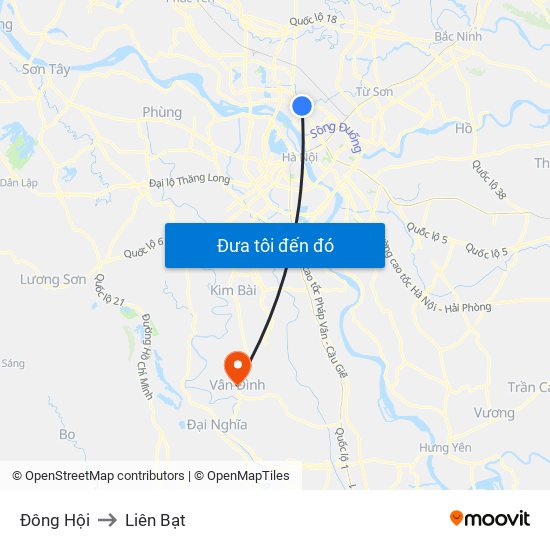 Đông Hội to Liên Bạt map