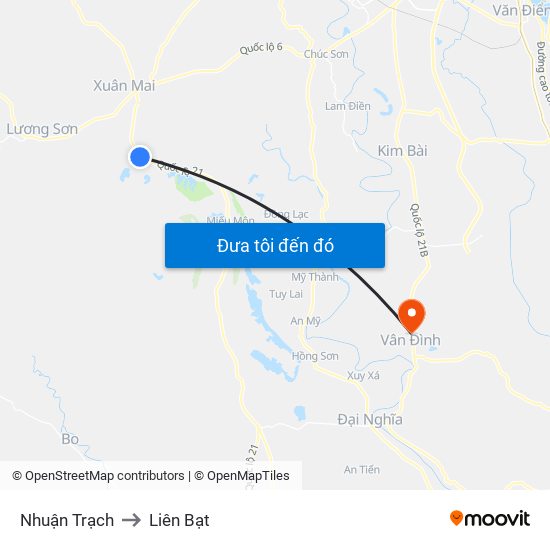 Nhuận Trạch to Liên Bạt map