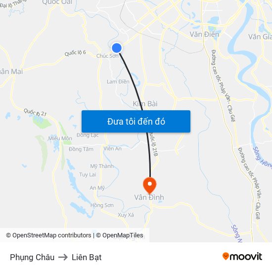 Phụng Châu to Liên Bạt map