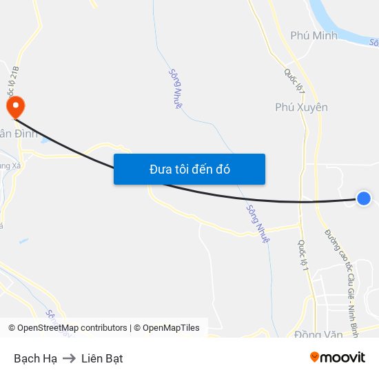 Bạch Hạ to Liên Bạt map