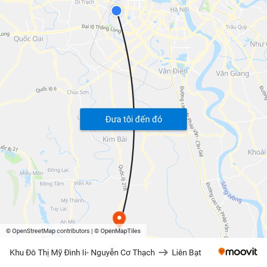 Khu Đô Thị Mỹ Đình Ii- Nguyễn Cơ Thạch to Liên Bạt map