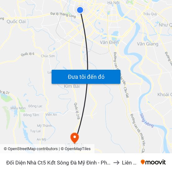 Đối Diện Nhà Ct5 Kđt Sông Đà Mỹ Đình - Phạm Hùng to Liên Bạt map