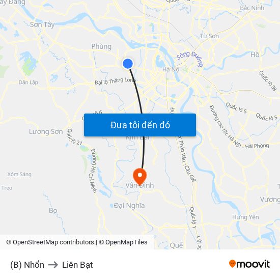 (B) Nhổn to Liên Bạt map