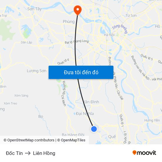 Đốc Tín to Liên Hồng map