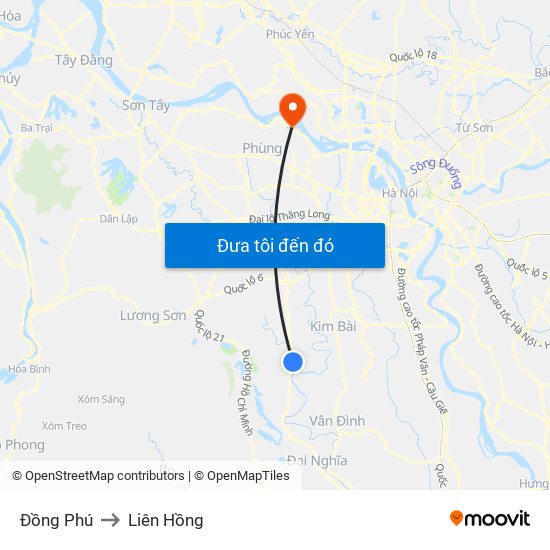 Đồng Phú to Liên Hồng map