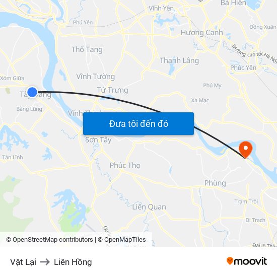 Vật Lại to Liên Hồng map