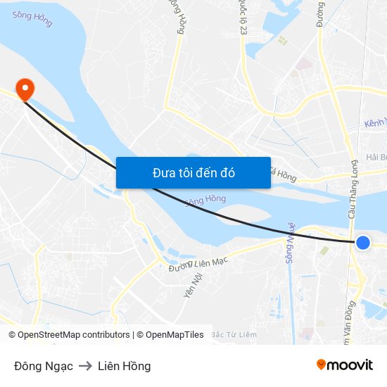 Đông Ngạc to Liên Hồng map