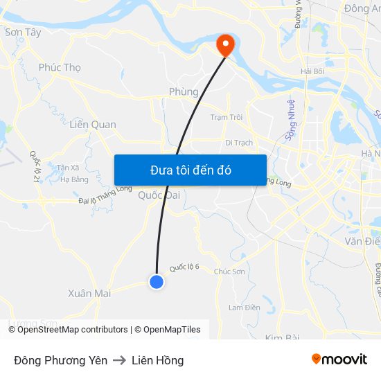 Đông Phương Yên to Liên Hồng map