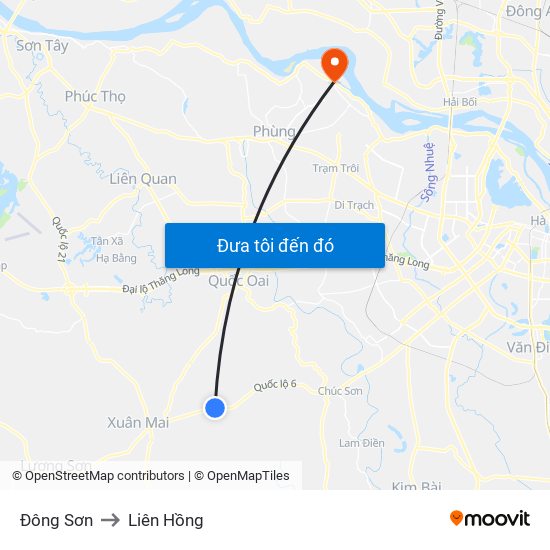 Đông Sơn to Liên Hồng map