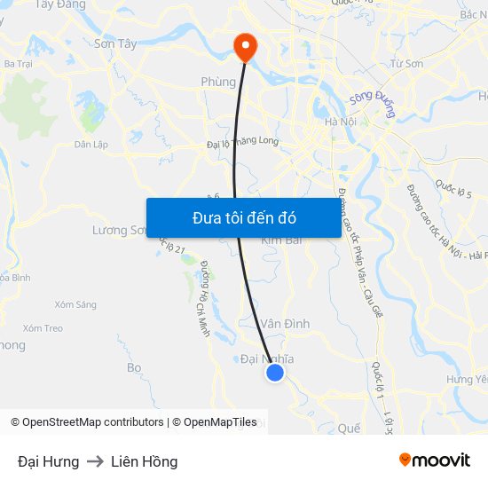 Đại Hưng to Liên Hồng map