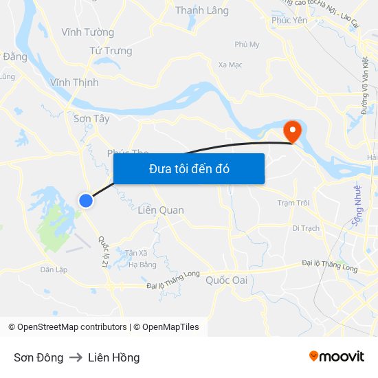 Sơn Đông to Liên Hồng map