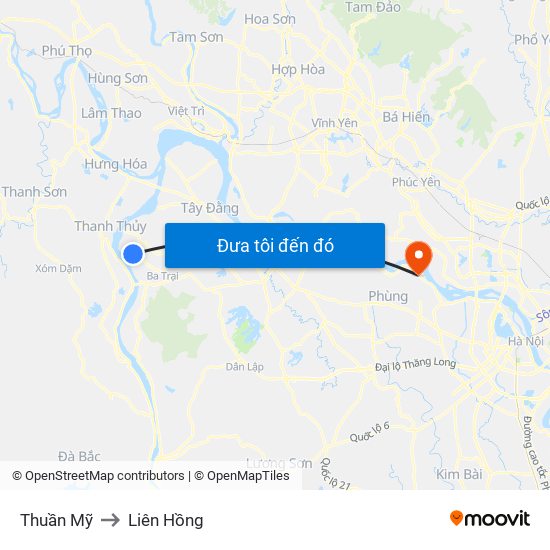 Thuần Mỹ to Liên Hồng map