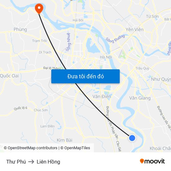 Thư Phú to Liên Hồng map