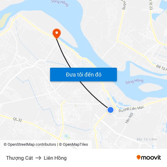 Thượng Cát to Liên Hồng map