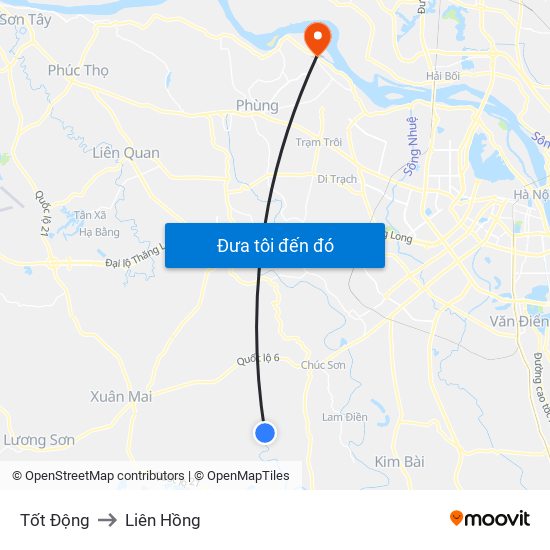 Tốt Động to Liên Hồng map