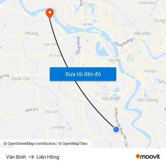 Văn Bình to Liên Hồng map