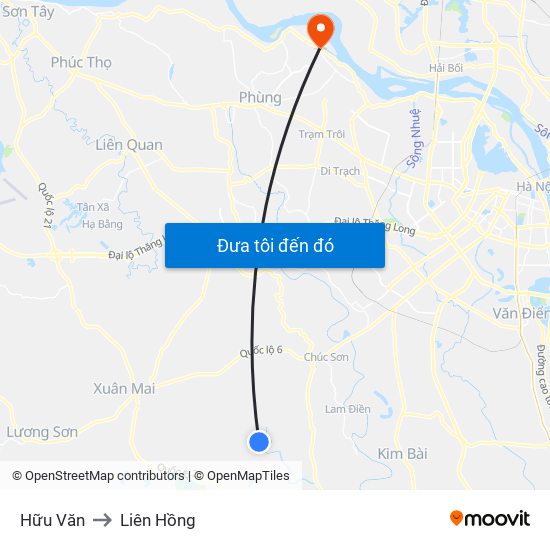 Hữu Văn to Liên Hồng map