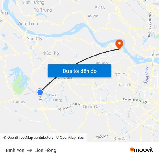 Bình Yên to Liên Hồng map