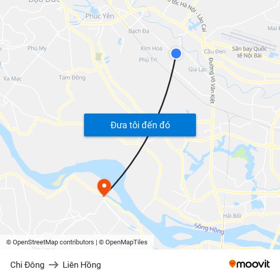 Chi Đông to Liên Hồng map