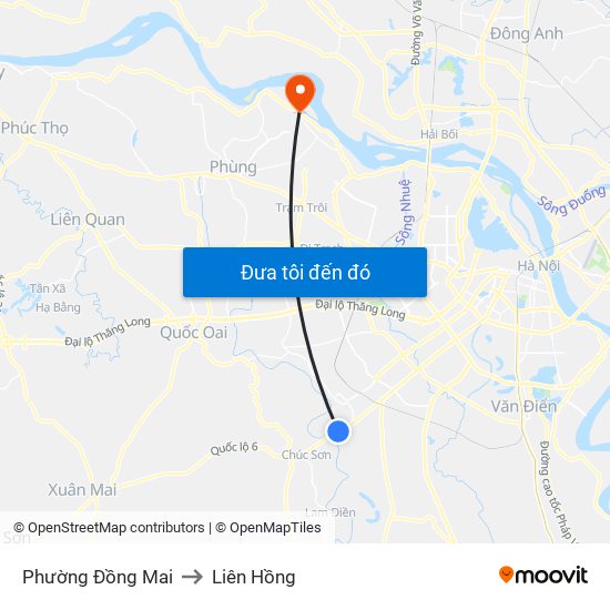 Phường Đồng Mai to Liên Hồng map