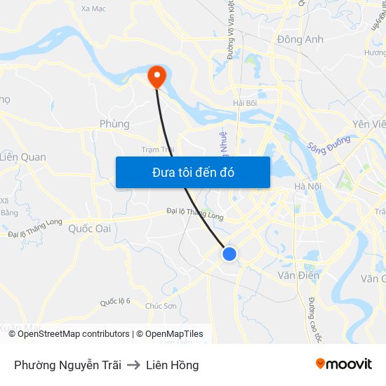 Phường Nguyễn Trãi to Liên Hồng map