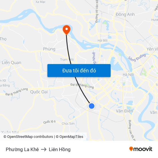 Phường La Khê to Liên Hồng map