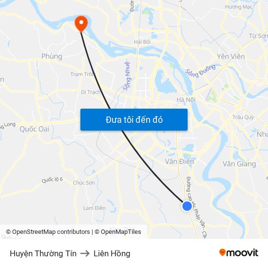 Huyện Thường Tín to Liên Hồng map